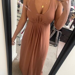 Halter dress tan color